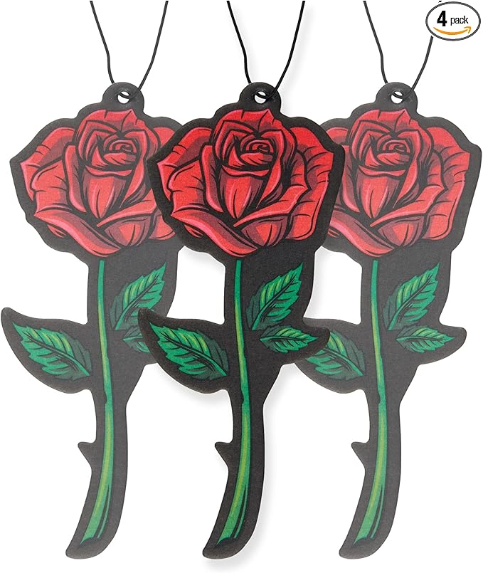Fresh Fresheners Cute Funny Car Air Fresheners Scented With Premium Oils 4-pack (Rose)