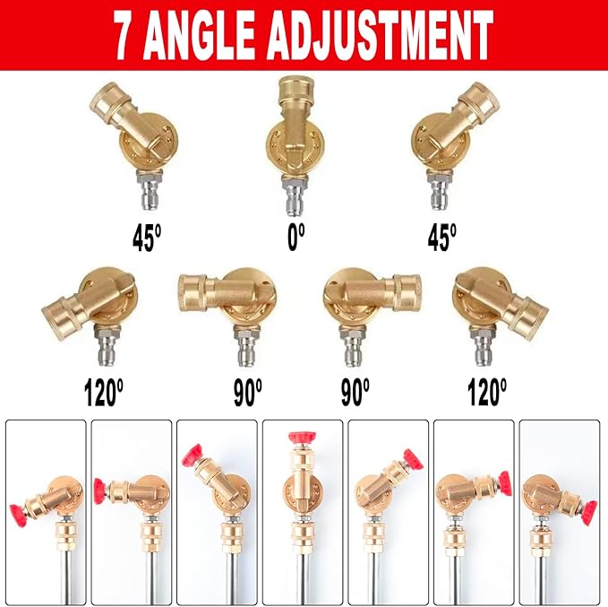Selkie Pivoting Coupler Kit for Pressure Washer, 8 Pack Universal Power Pressure Washer Accessories Kit, 7 Nozzle Tips,1/4 Inch,4500 PSI