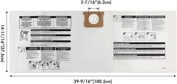Shop-Vac 90662 10-14 Gallon Disposable Collection Filter Bag, 6 Pack