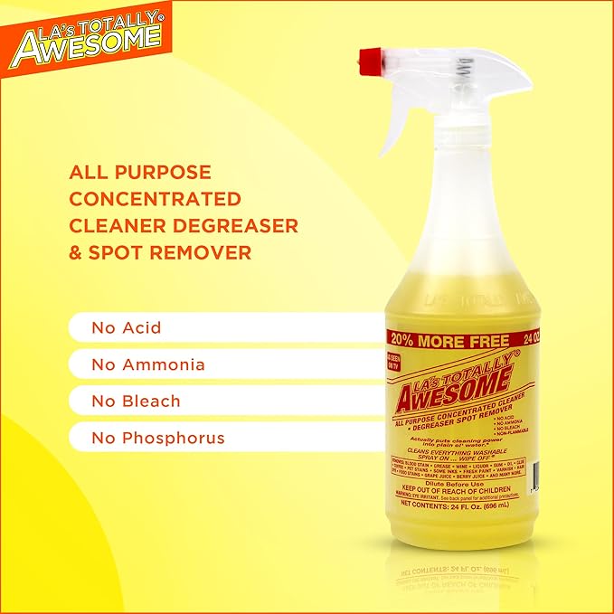 La's Totally Awesome All Purpose Cleaner, 6-Pack (64 oz Each) – Concentrated Formula, Degreaser, and Multipurpose Cleaner – Heavy Duty Bulk Cleaning Supplies for Home, Auto, Kitchen & Business