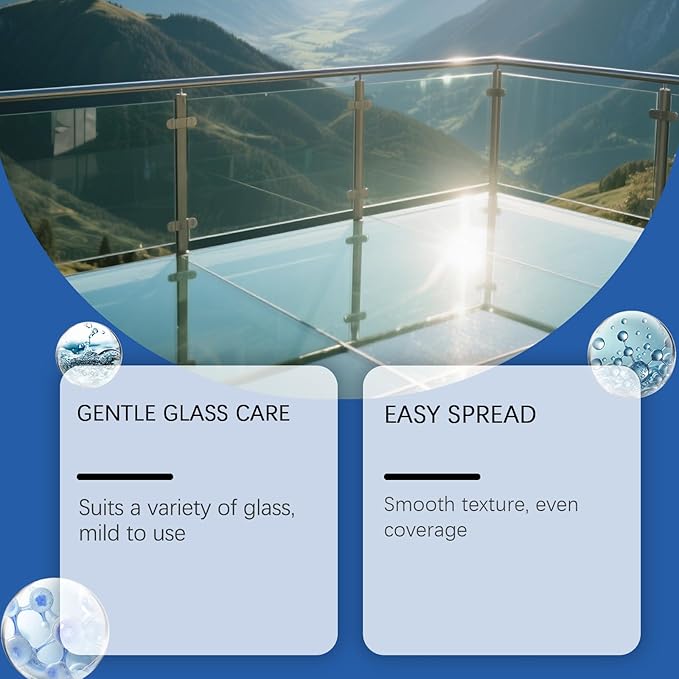 Multi-Surface Glass Cleaner Spray and Polish, Window Cleaner, Streak-free Gloss for Mirrors and Cars, Fast-Action Spray, Removes Fingerprints, Dirt, Dust and Water Spots (3Pcs)