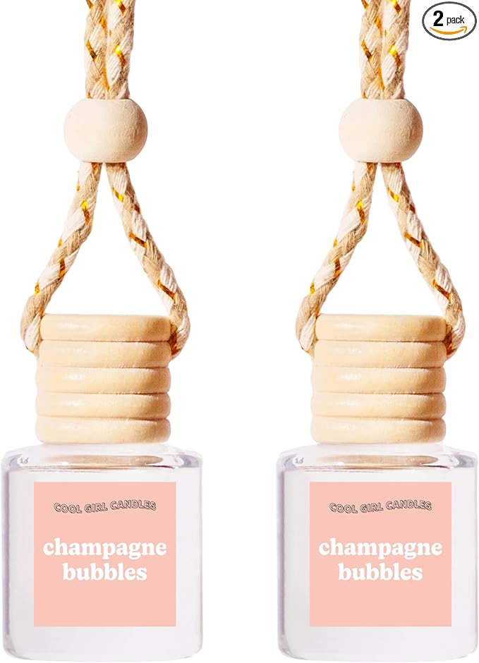 COOLGIRLCANDLES Champagne Bubbles Car Hanging Fragrance Oil Scents Aromatherapy Automobile Diffuser, Long Lasting