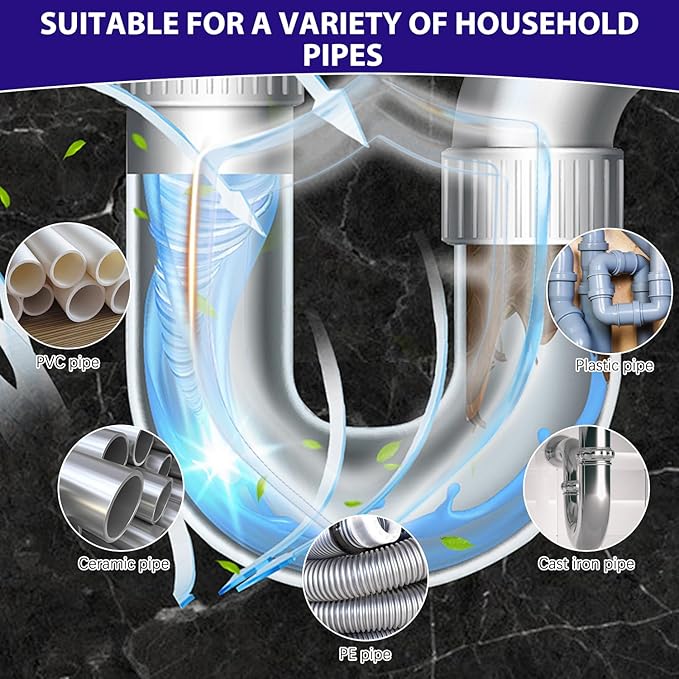 Pipeline Dredging Agent, 350ml Drain Clog Remover Agent,Kitchen Unblocker, Powerful Pipe Unclogger Powerful Sink And Drain Cleaner Powder for Kitchen Quick Cleaning