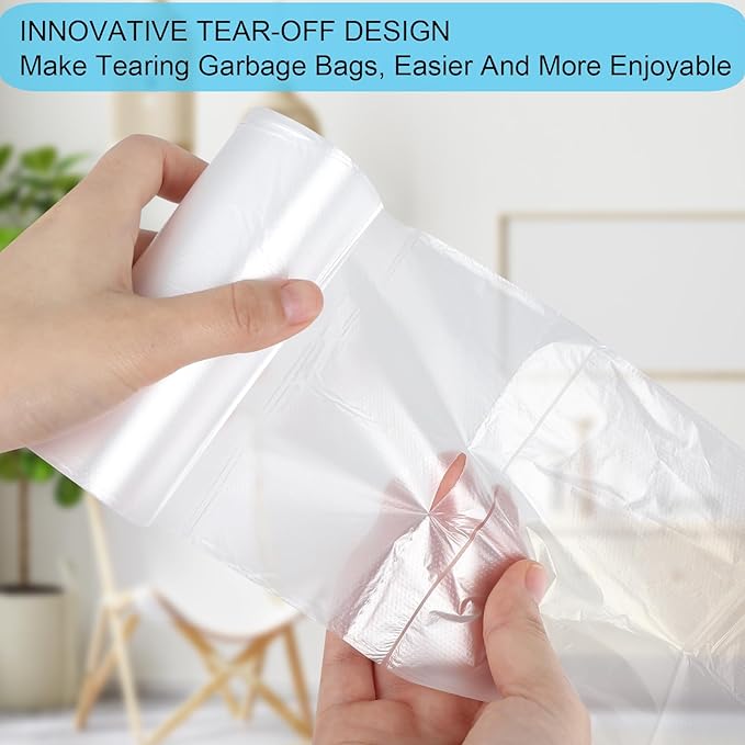 2 Gallon Small Trash Bags, Clear, 150 Counts/ 3 Rolls
