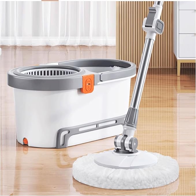 mop Microfiber Spin Mop System Bucket Floor Cleaning System 1 Or 3 Total Mop Heads Included for Home and Commercial Use mops