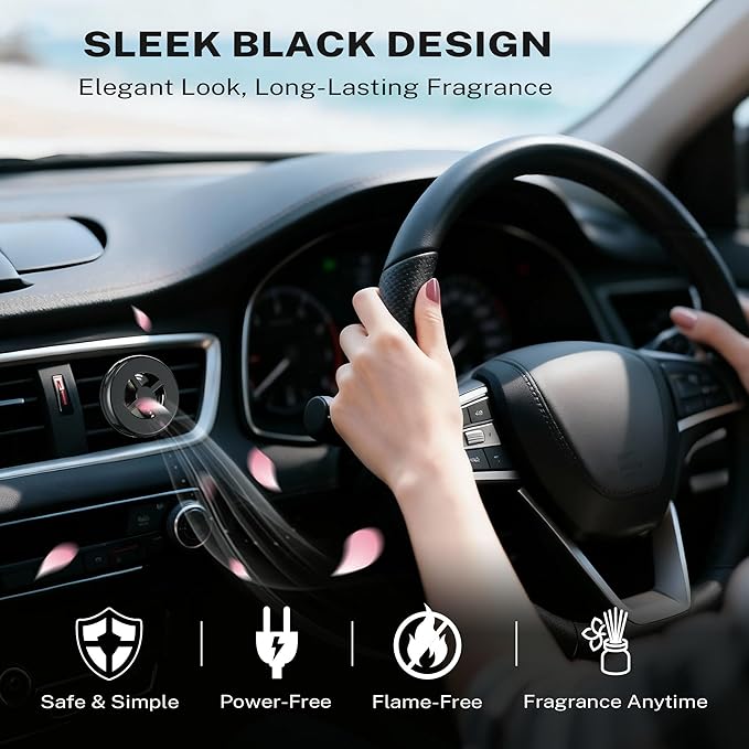 Car Fragrance Holder Compatible with Bath & Body Works Refills (Not Included), Air Freshener Vent Clip or Visor Clip, Refillable Scent Holder, Easy to Open Car Diffuser Accessory