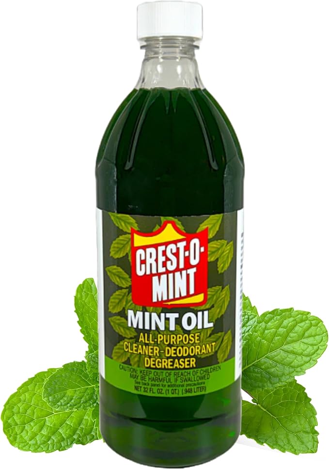 Crest-O-Mint Oil Multipurpose Cleaner & Degreaser, Simple All-Purpose Household Cleaner & Deodorizer, Natural Wintergreen Mint Scent, Made in USA (1, 32 fl oz)