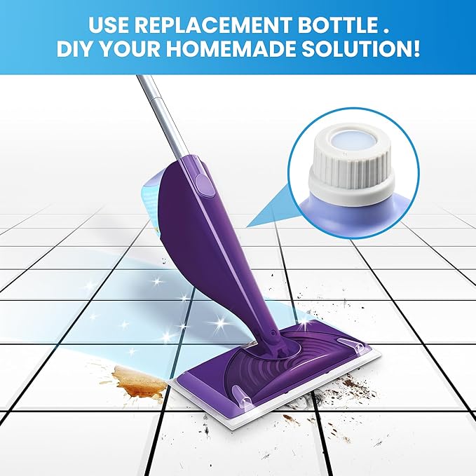 2 Pack Refillable Bottle for Swiffer® Wet Jet™ Mop - 500ml /17 FL OZ - Leak-Proof HDPE Solution Bottle, Empty，Not for Power mop