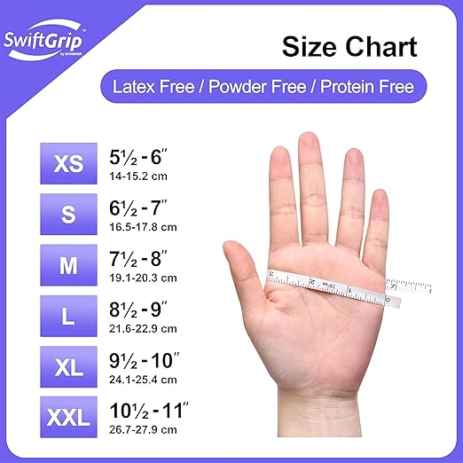 Disposable Nitrile Exam Gloves, 3mil, XL, Box of 100, Violet Nitrile Gloves Disposable Latex Free for Medical, Cleaning, Cooking & Esthetician, Food-Safe, Powder-Free, Purple, Non-Sterile