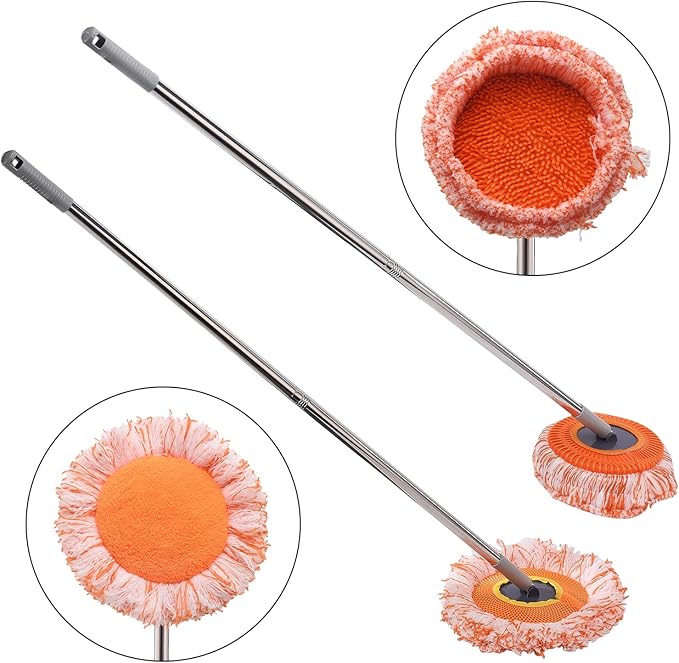 HEEPDD 360 Spins Mop, Velvet Replacement Mop Heads, Perfect for Household Floor and Wall 360 Spins , Adjustable with Nan Household Daily Necessities