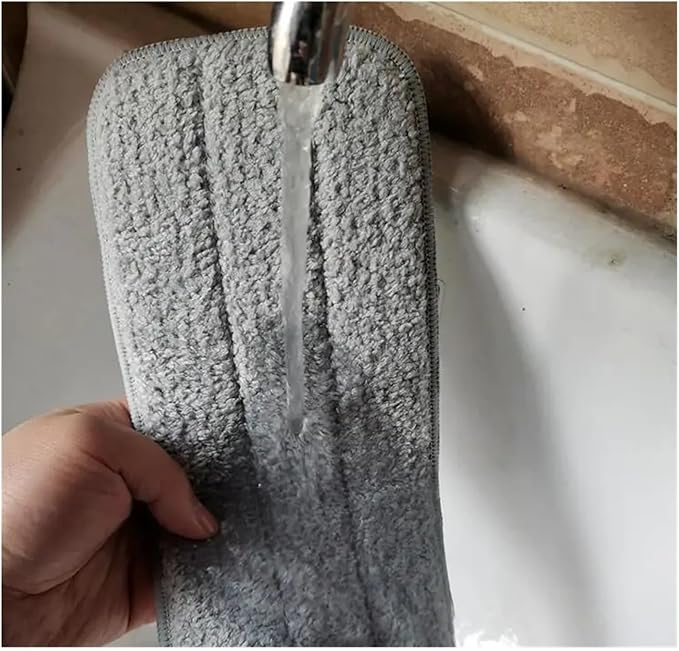 Compatible with Xiaomi Mijia Deerma Replace Mop Compatible with Mi Mijia Water Spray Mop 360 Rotating Cleaning Cloth Head Wooden Carbon Fiber Cloth C2(2pcs mop)