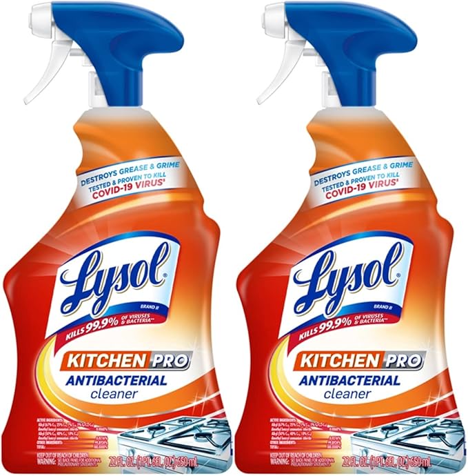 Lysol Kitchen Pro Antibacterial Cleaner Trigger, 22 Fl Oz (Pack of 2)
