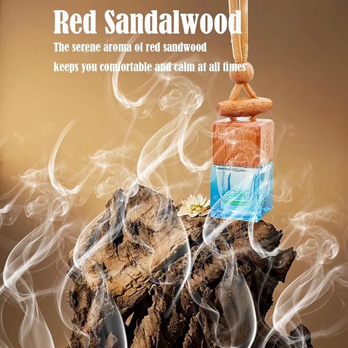 Car Air Freshener 8ml Nature Scents | 45-Days Long-Lasting Fragrance | Automotive Hanging Diffuser Bottles | Remove Auto Odor Fresh Air for Men Home Deodorizer (1pcs, Red Sandalwood)