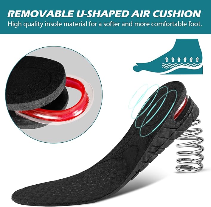 Shoe Lifts for Men & Women Height Increase Insoles Air Cushion Heel Inserts Orthotic Heel Shoe Lifts Kit Taller Insoles Variable Height 1.2-3.54Inch