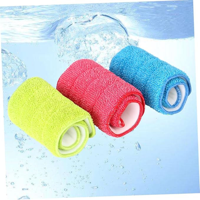 3pcs Mop Cloth Water Spraying Cleaning Tool for Household Use Microfiber Mop Pads for Corners Bathrooms Kitchens