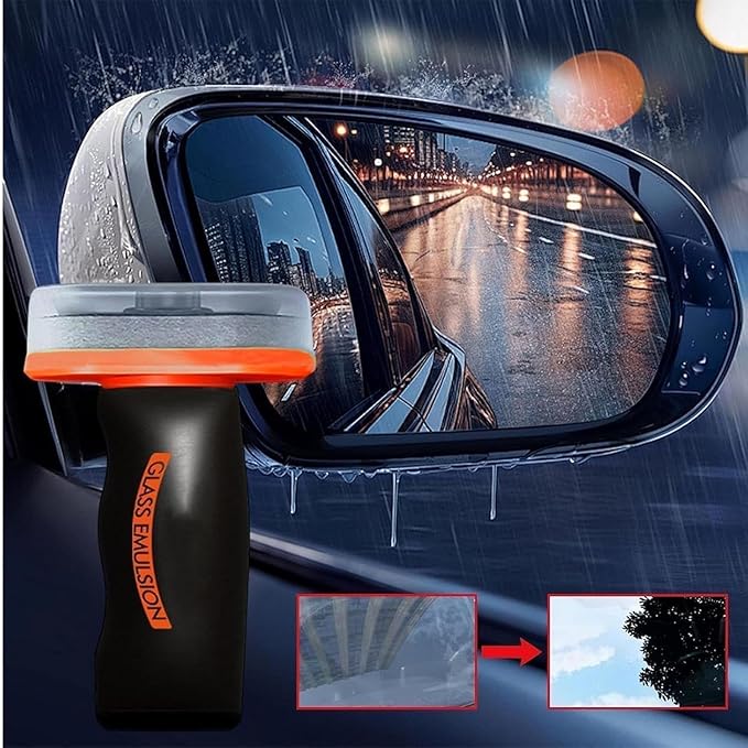 2026 Handheld Glass Oil-Film Remover, New Upgrade Glass Emulsion Cleaner, Anti-Rain Fog GlassFilm Cleaning Brush For Car, Universal Car Windshield OilFilm Remover, Improve Clarity (2PCS)