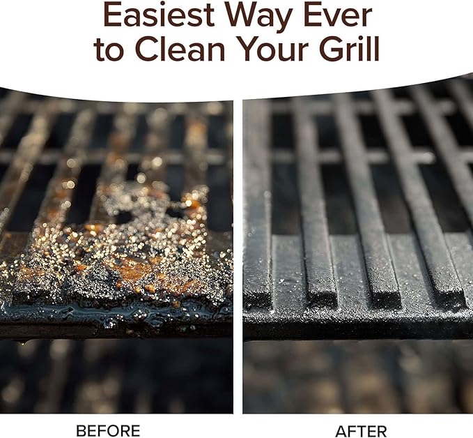Bull Shot BBQ Pro, Foaming Grill Cleaner, AS SEEN ON TV, Professional Strength Foam Spray Emulsifies Burnt Grease & Char on Grates, Racks, Pans, Smokers & Griddles Cleans in Just 10 Min - Made in USA