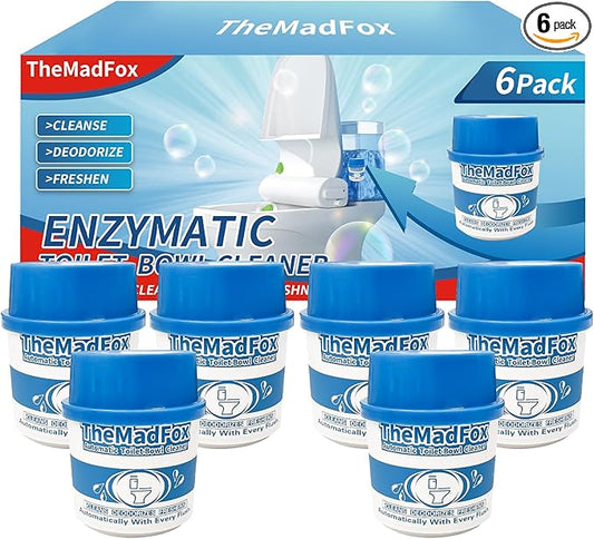 6 Pcs Enzyme Toilet Bowl Cleaner Bottle, Automatic Self-Acting Toilet Tank Cleaner, Enzyme-Powered Stain & Limescale Prevention, Long-Lasting Deodorizer, Safe for Plumbing & Septic Systems