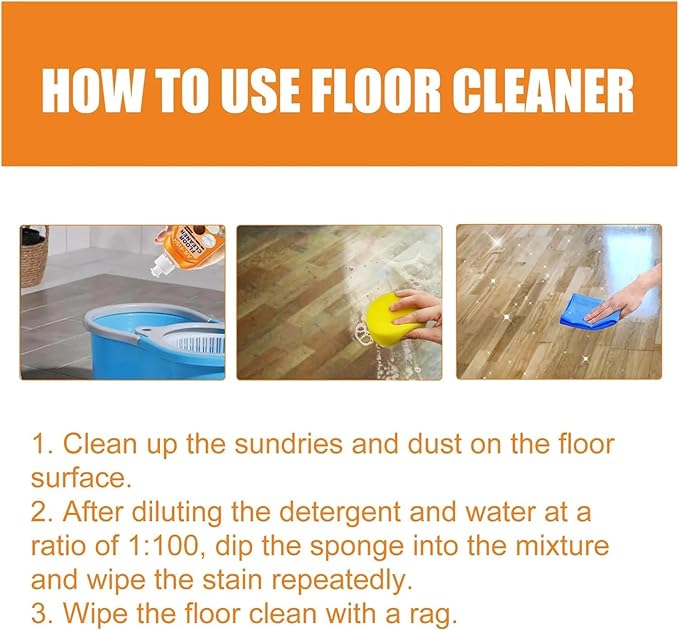 100ml Wood Floor Cleaner Set Stubborn Stain Remover Quick Drying Polishing Brightening Household Floor Cleaning Liquid