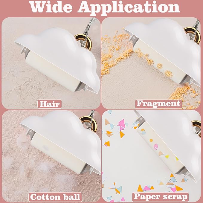 Mini Lint Roller Travel Size, Reusable Lint Roller for Travel, Pet Hair Remover Portable Lint Roller for Clothes with 300 Sheets Refillable (Pink&White)