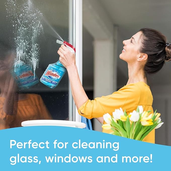 Windex 1 Gallon Refill, Glass Cleaner Refill 1 Gallon Original - With 1 Dissolve Pod - Makes 26oz
