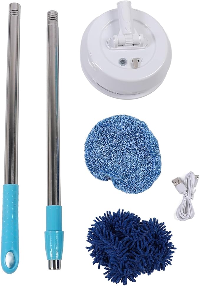 Electric Mop, Powerful Cordless Spin Mop Effortless , Long Handle for Hard to Areas, Ideal for Ceilings and Window, Flexible Head, Strong Wiping Feature (Style 2)