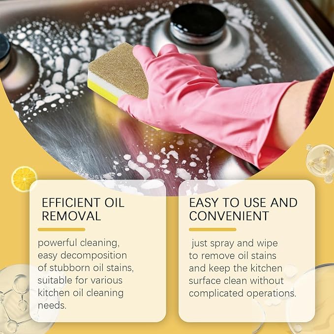 RJDJ 2025 New Greasy Dirt Clean Spray, Multifunctional Powerful Kitchen Foam Cleaner, All Purpose Stain Removal Cleaners, Oven And Grill Cleaners for Kitchen Oil Stains (3PC)