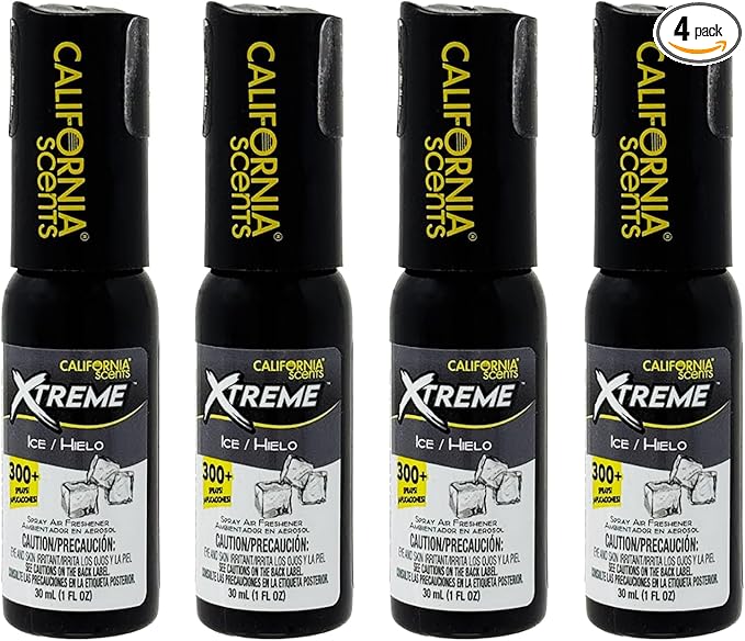 California Scents Xtreme 1 oz. Spray Air Freshener, Ice, 4 Packs