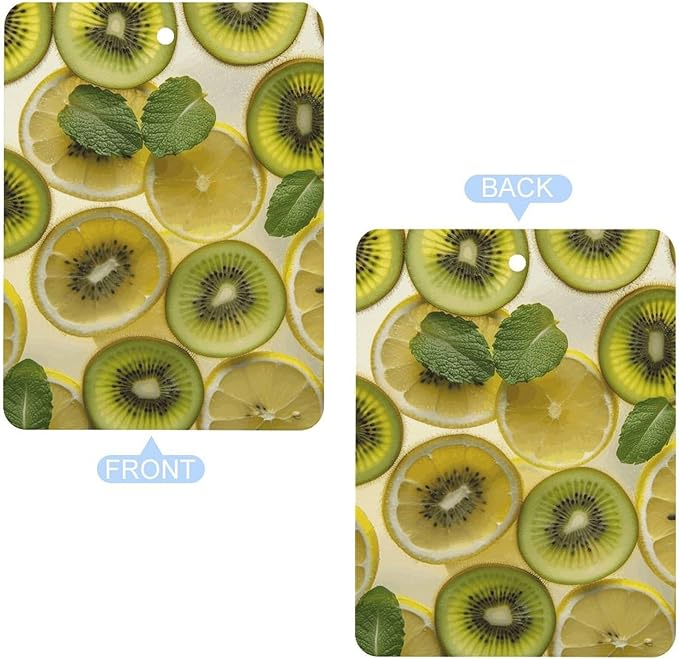5 PCS Car Air Fresheners Hanging Fragrance Scented Cards Sliced Lemon And Kiwi in Drink Car Aromatherapy Tablets for Car Wardrobe Shoe Cabinet Eliminate Odors Card