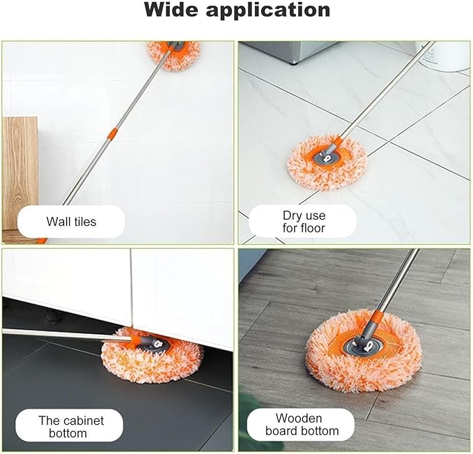 360 Spin Mop for Floor Cleaning , Replacement Adjustable Mop Stick Head,Household Wall Cleaning
