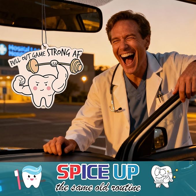 24 Pcs Dental Hygienist Gifts for Hygiene Week Funny Air Freshener Car Scented Hanging Tooth Decor for Doctor Nurse Medical Staffs Dentists Assistants Student Teacher Appreciation Gifts