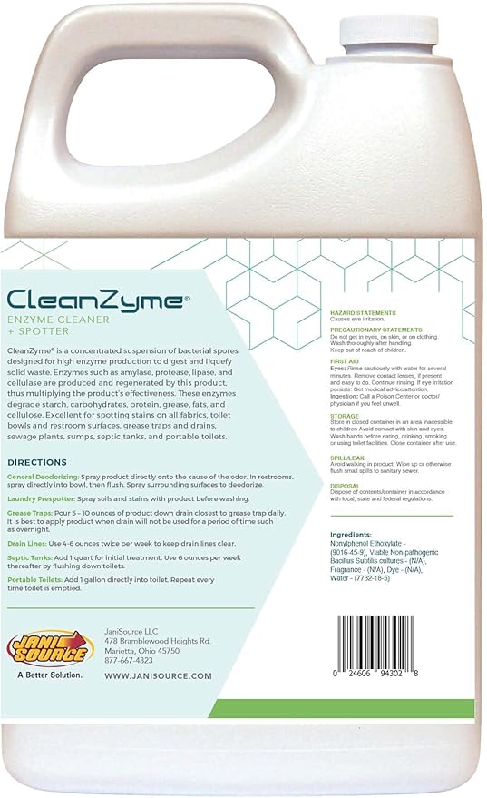 Cleanzyme Enzyme Odor & Spot Cleaner -1 Gallon…