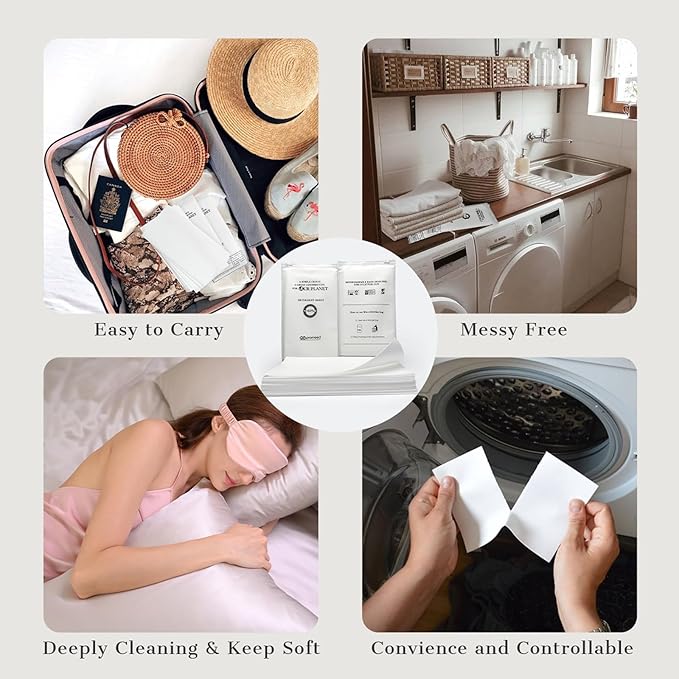 PROMEED Silk Detergent Sheets for Delicates, Eco-friendly Plastic Free Non-sentizizing Gentle Silk Wash, Space Saving Easy to Carry, Fresh Linen Scent (30 Sheets, 60 Loads)