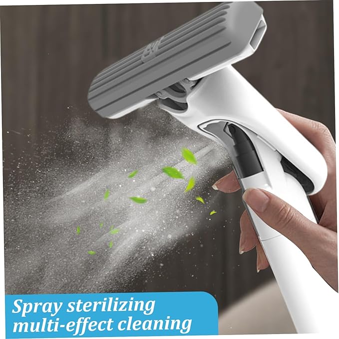 Portable Mini Mop,Hand Mop Hand-Wash Free Self Squeezing Mini Mop, Wet ＆ Dry Use Spray Mop for Small Spaces, Mirror, Dining Table, Tabletop, Car Window, White