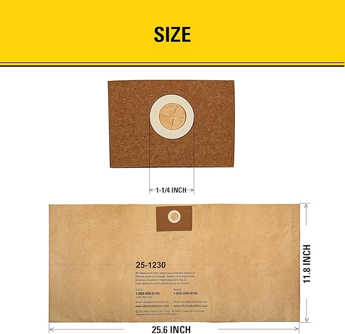 Stanley 25-1230 4-5 Gallon Disposable Filter Bag for Wet/Dry Vacuums, 3-Pack