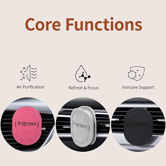 Strong Scent Car Air Freshener, Car Diffuser, Made from Natural Essential Oils, Slow Emission & Long Lasting, Refresh & Air Purifying, Non-toxic, Replaceable, SDS/SGS Certified, 1 Pack