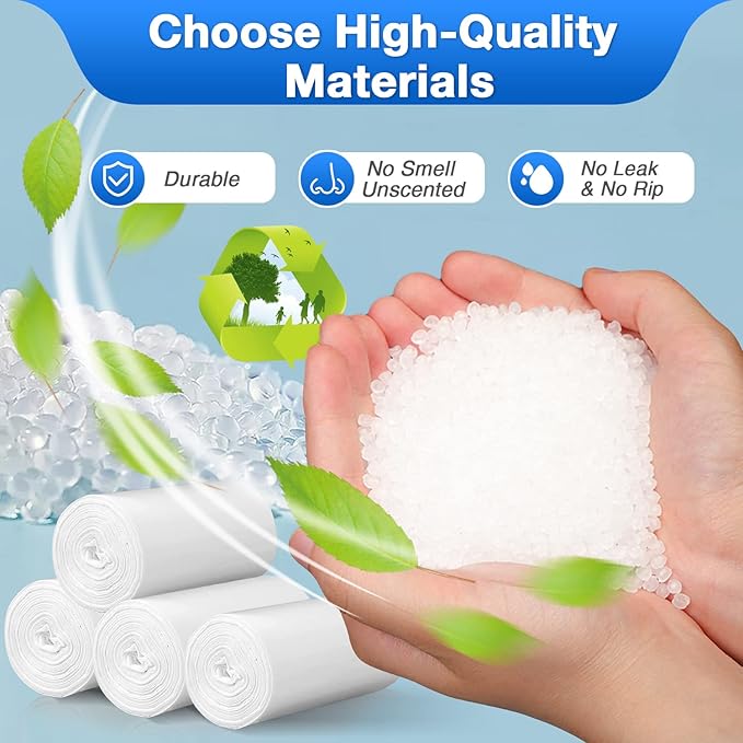 Charmount Small Trash Bags 1.2 Gallon, 102 Count Garbage Bags Bathroom Trash Can Liners,fit 4.5-5 Liter Clear