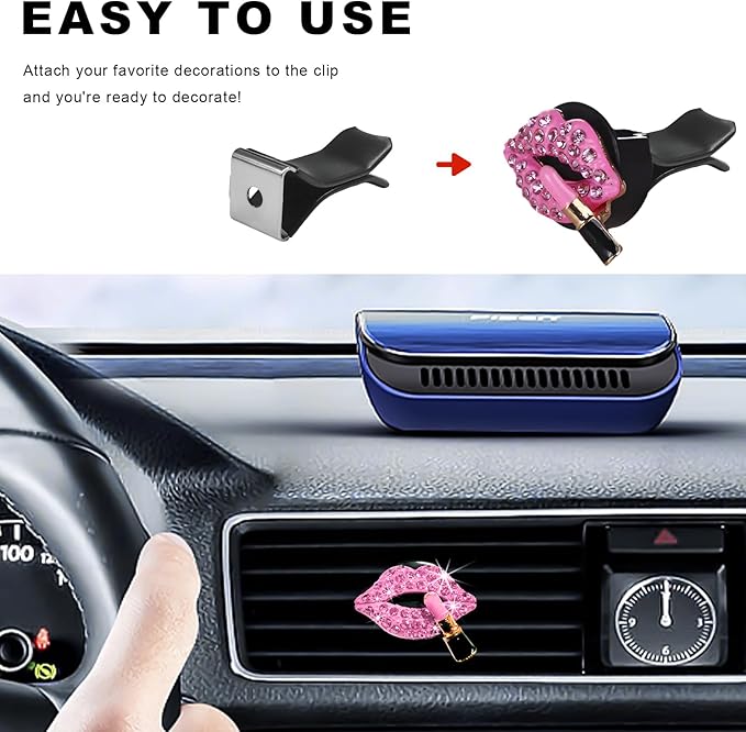 20PCS Square Head Car Vent Clips, Auto Air Conditioner Decorative Clips Output Perfume Clamp, Metal Air Freshener Clip Vent Output Clamps Replacement for Most Vehicles