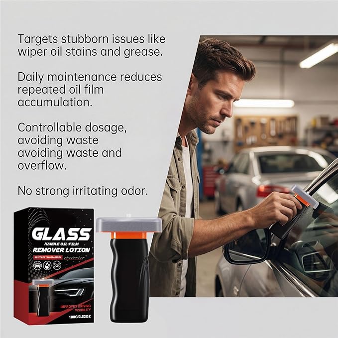 Automotive Oil Film Cleaning Brush - Car Glass Window Cleaner Brush - Automotive Oil Film Remover - for Rearview Mirror Truck SUV Vehicle