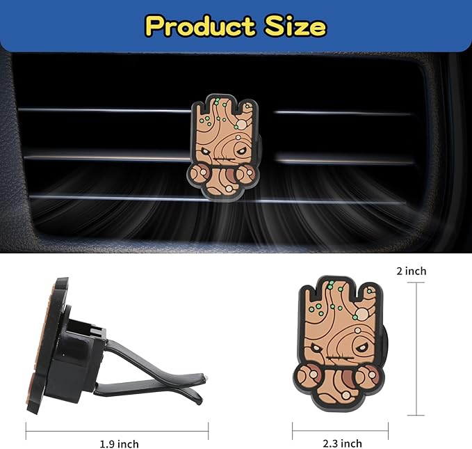 Air Vent Decoration - Cute Super Hero Decorative Vent Clip for Cars, Bedroom or Office [Groot]