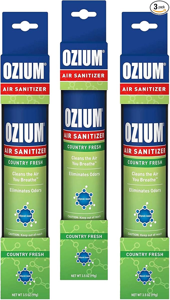 Ozium Air Sanitizer 3.5 oz Spray, Country Fresh (3)