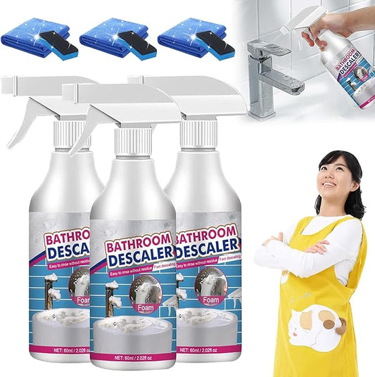 Bathroom Descaler Foam Cleaner, 2025 New Powerful Bathroom Descaler Foam Cleaner Spray, All Purpose Rinse Cleaning Foams for Shower Room, Glass, Sink, Toilet, Bathtub (3)