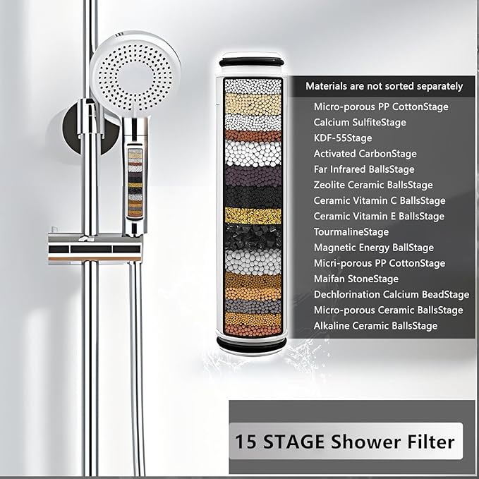 4-Pack Replacement Shower Filter Cartridge Compatible with FEELSO® and Vatex Handheld Shower Head,Water Softener Filter for Hard Water Reduce Chlorine and Harmful Substances