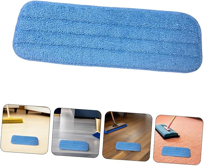 Toyvian 10pcs Microfiber Mop Cloth Replacement Pads Washable Mop Heads for Wet and Dry Floor Cleaning Blue Refills for Hardwood and Tile Floors