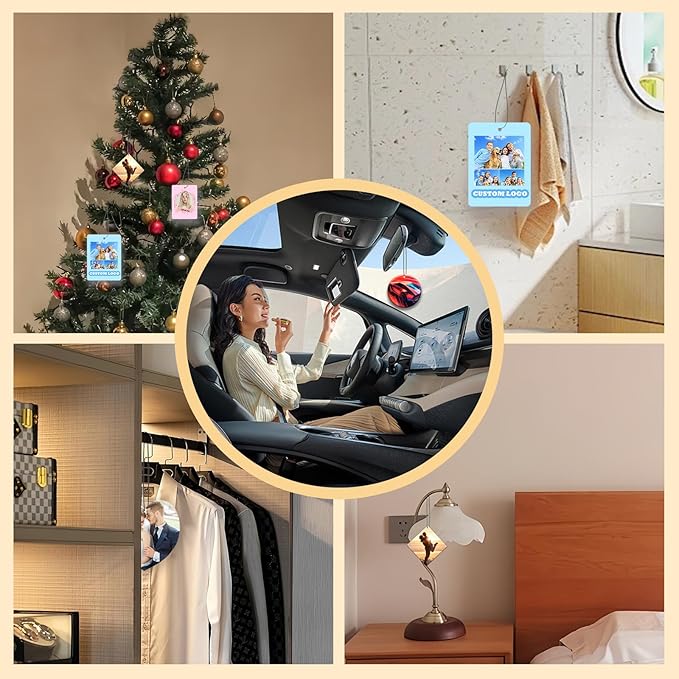 10/20/50/100Pcs Custom Logo Air Freshener for Car Bulk - Wholesale Personalized Car Air Fresheners with Photo Text Business Logo Customized Passenger Princess Car Decor (10 Heart)