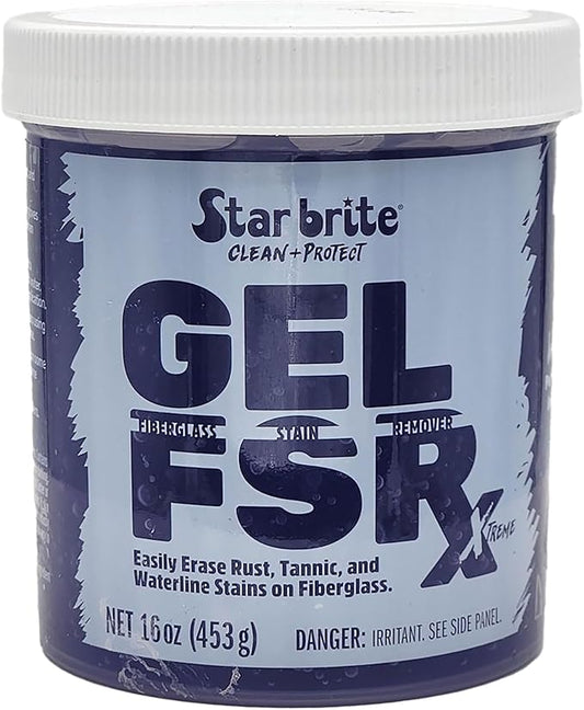 STAR BRITE Gel FSR Xtreme Fiberglass Stain Remover – Removes Rust, Tannic, & Waterline Stains, No Sanding Required