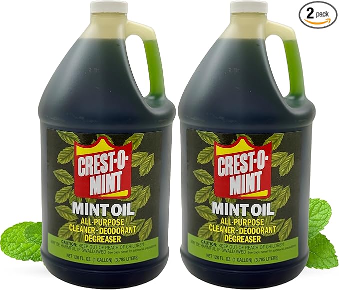 Crest-O-Mint Oil Multipurpose Cleaner & Degreaser, Simple All-Purpose Household Cleaner & Deodorizer, Natural Wintergreen Mint Scent, Made in USA (2, 128 fl oz)