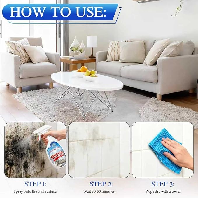 Highly Effective Removal Spray,Wall Cleaner Spray-Bathroom Foam Cleaner for Shower,Tile,Fabric,Bathrooms,Kitchens