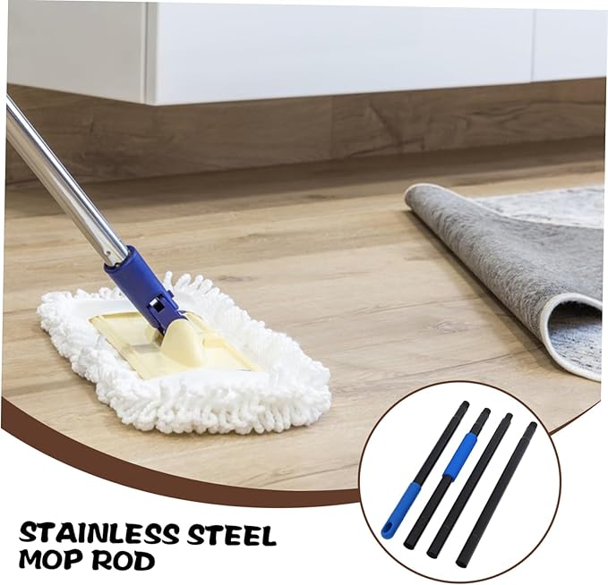 Mop Handle Replacement Section Extendable Pole Compatible with Spin Mops Brushes and Dusters for Versatile Floor Cleaning Hard to Reach Areas