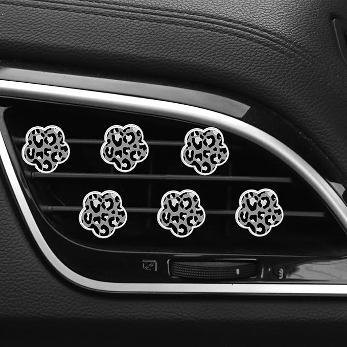 6 Pcs Flower Air Vent Clips, Cute Sunflower Flower Car Air Fresheners Vents Clips Funny Car Diffuser Vent Clips Car Interior Decor Charm Cute Car Accessories Car Decoration for Women (Black)